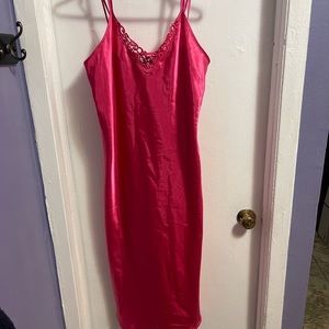 Vintage Hot pink California Dynasty Satin Nightgown/Slip
